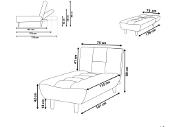 Chaise longue ALSTEN Tessuto Verde