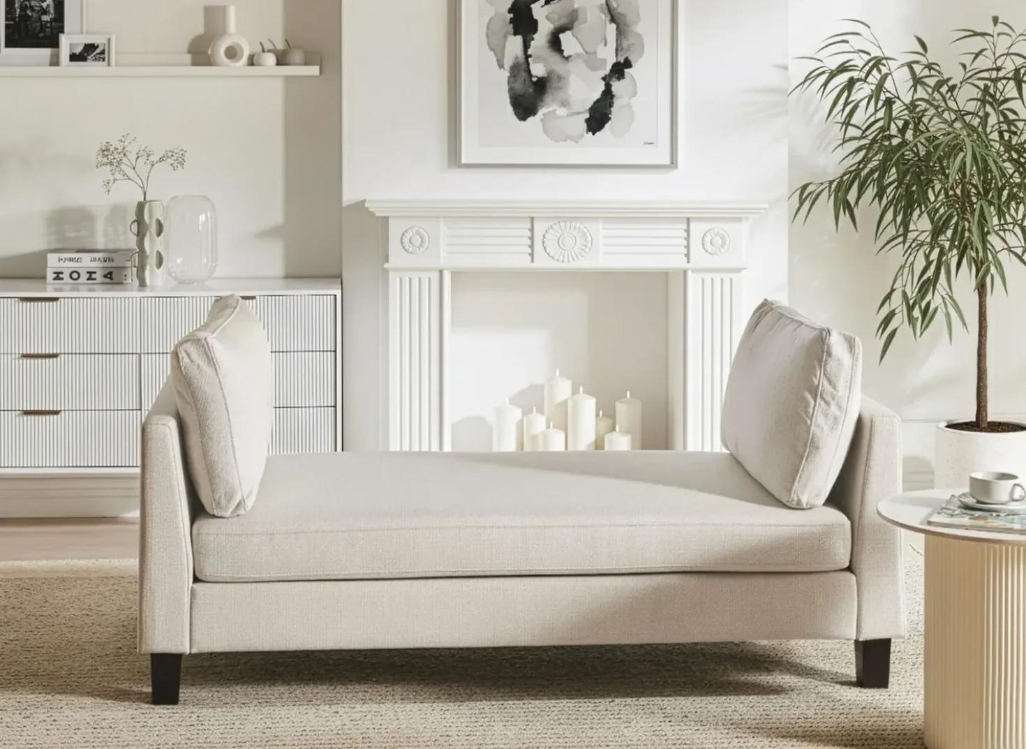 Chaise longue ARCHIANE Tessuto Beige chiaro