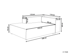 Chaise longue ARDAL Velluto a coste Bianco sporco Lato destro