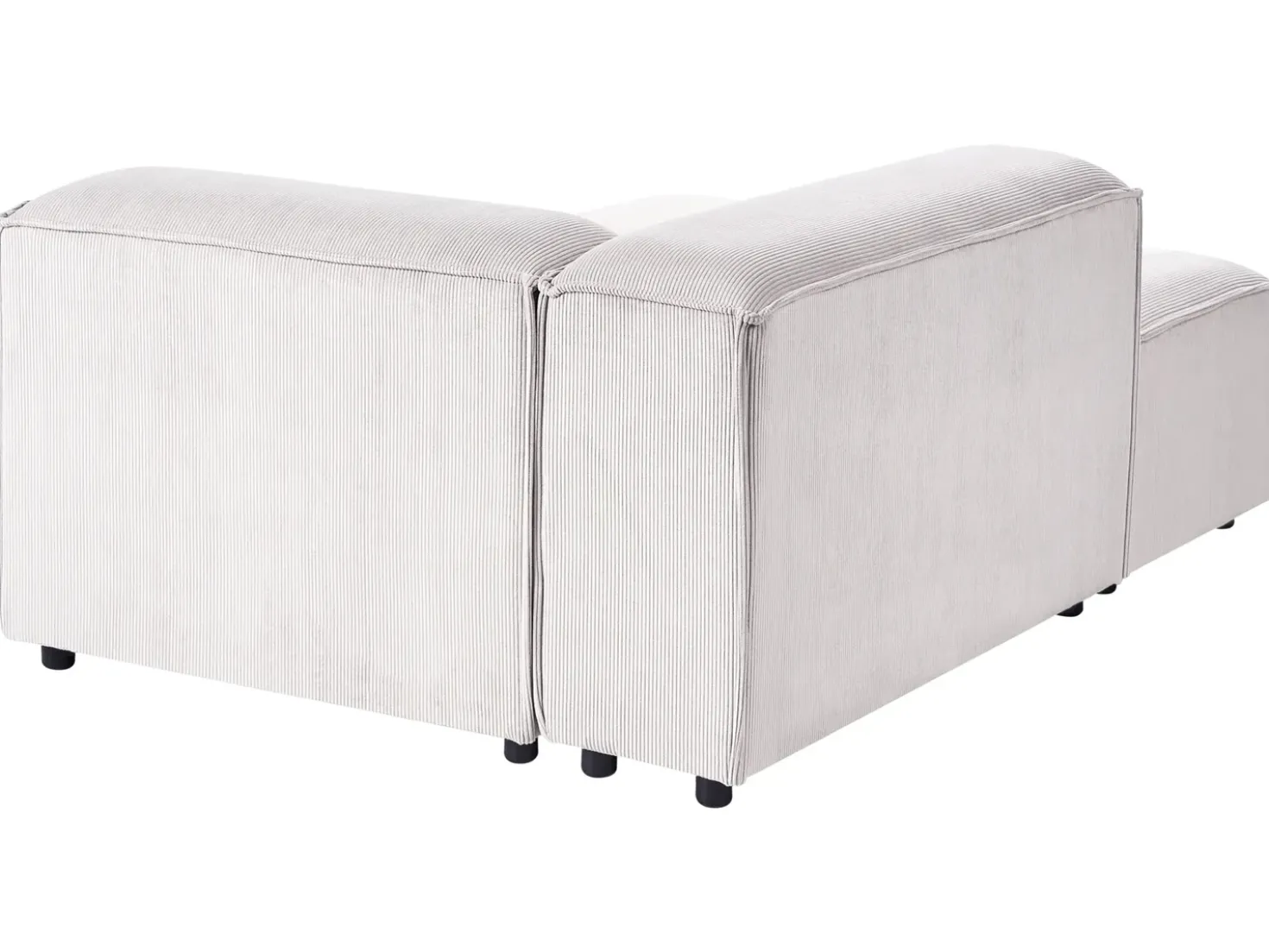 Chaise longue ARDAL Velluto a coste Bianco sporco Lato destro