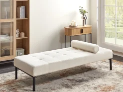 Chaise longue CHINON Bouclé Bianco