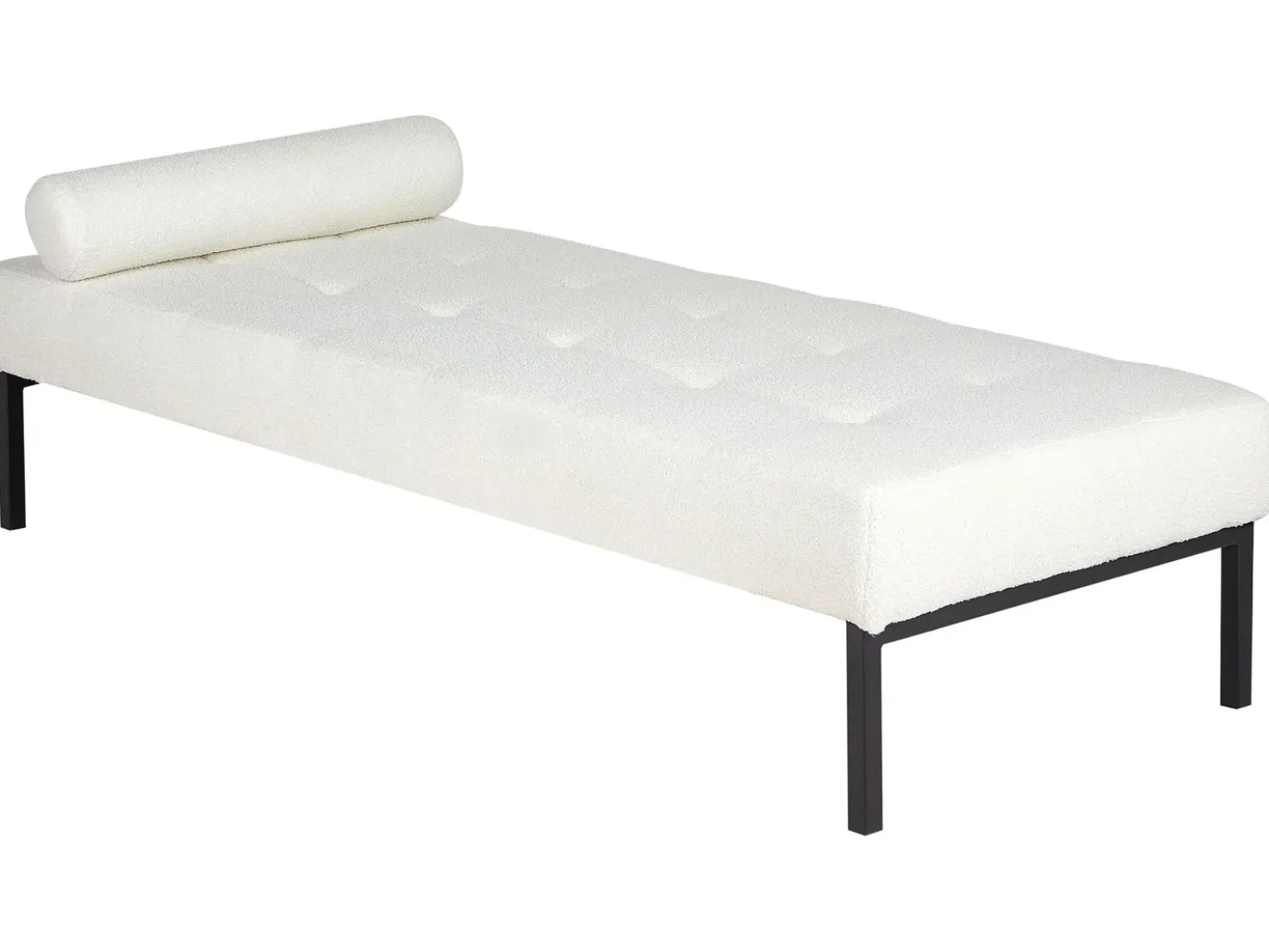 Chaise longue CHINON Bouclé Bianco