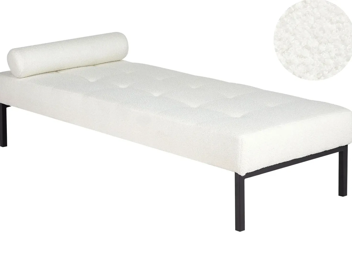 Chaise longue CHINON Bouclé Bianco