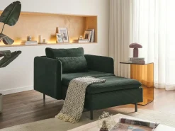 Chaise longue EGERIS Velluto a coste Verde scuro