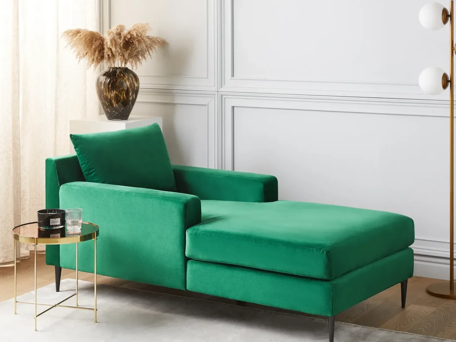Chaise longue GUERET Velluto Verde