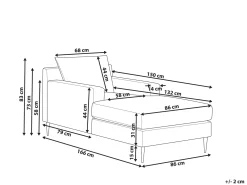 Chaise longue GUERET Velluto Grigio