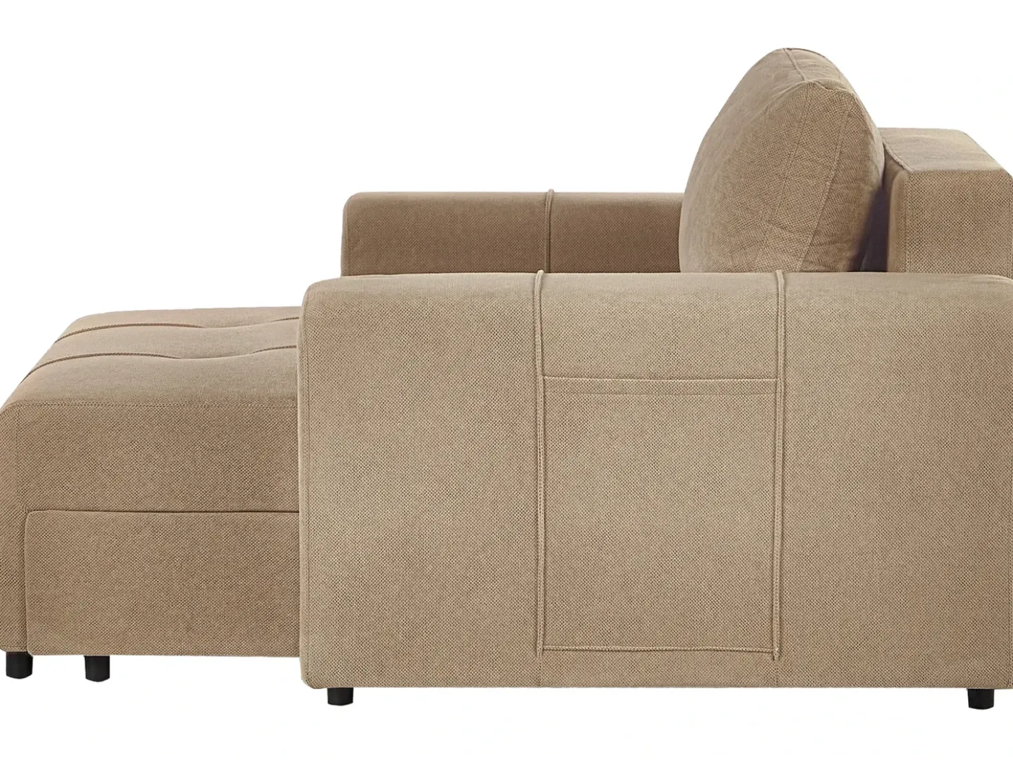 Chaise longue INNVIK Tessuto Marrone con contenitore