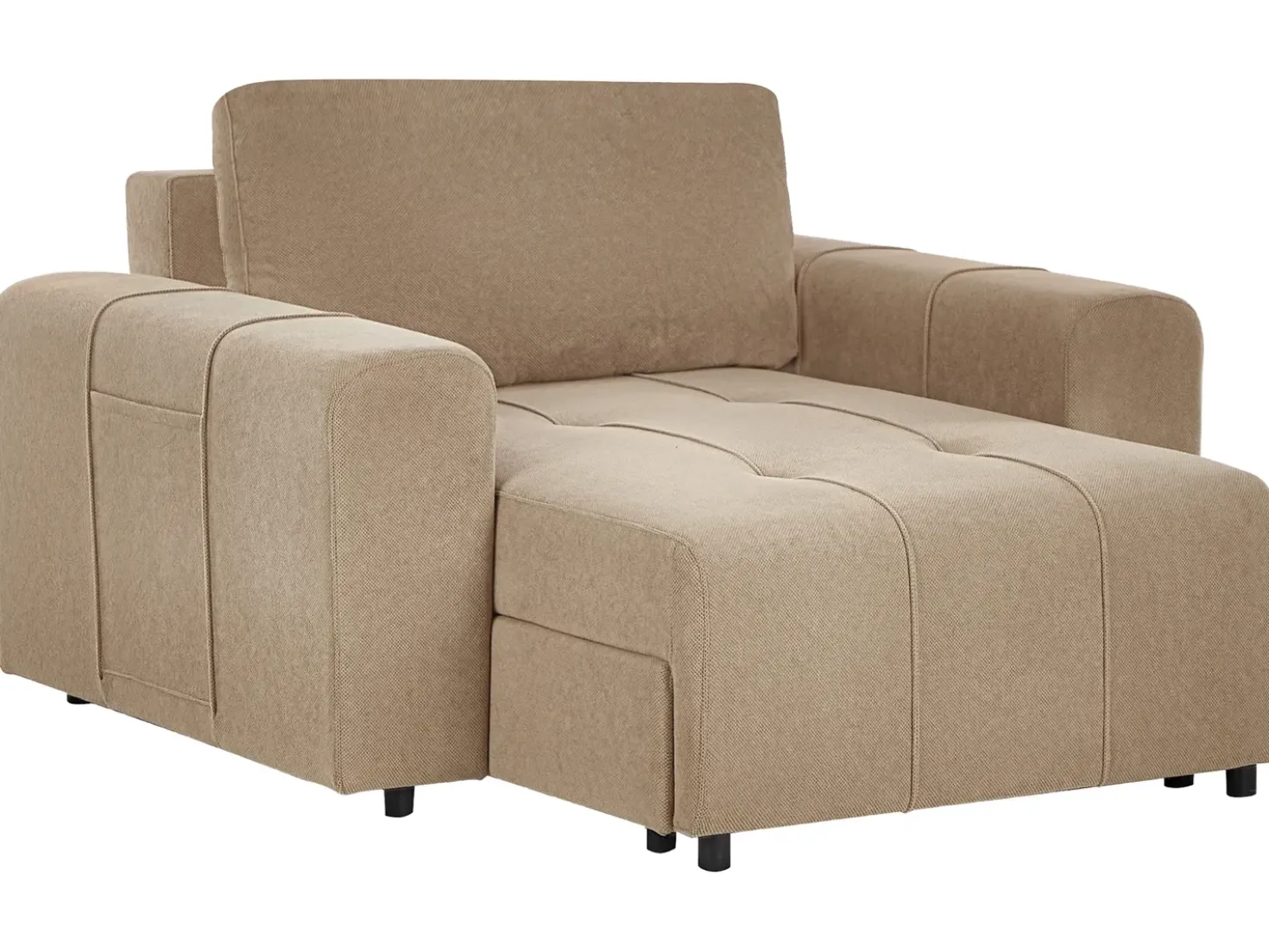 Chaise longue INNVIK Tessuto Marrone con contenitore