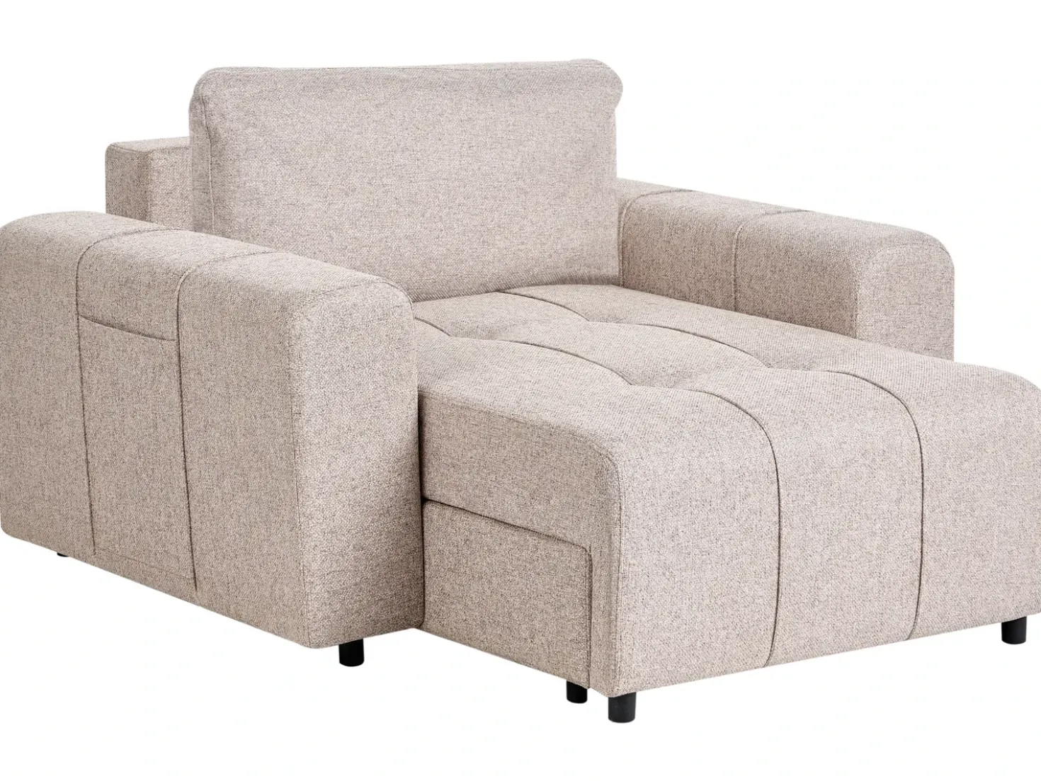Chaise longue INNVIK Tessuto Marrone chiaro con contenitore