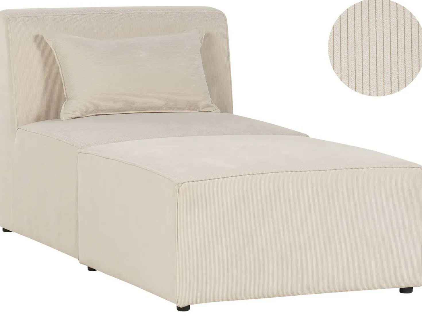 Chaise longue LEMVIG Velluto a coste Beige chiaro