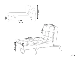 Chaise longue LOIRET Tessuto Rosso