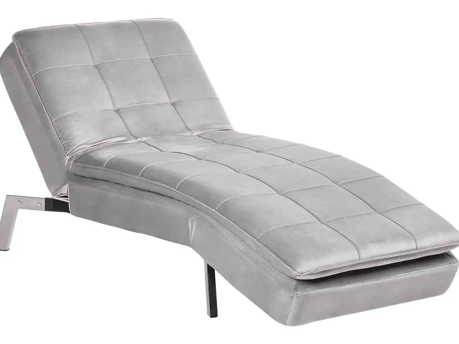 Chaise longue LOIRET Velluto Grigio chiaro