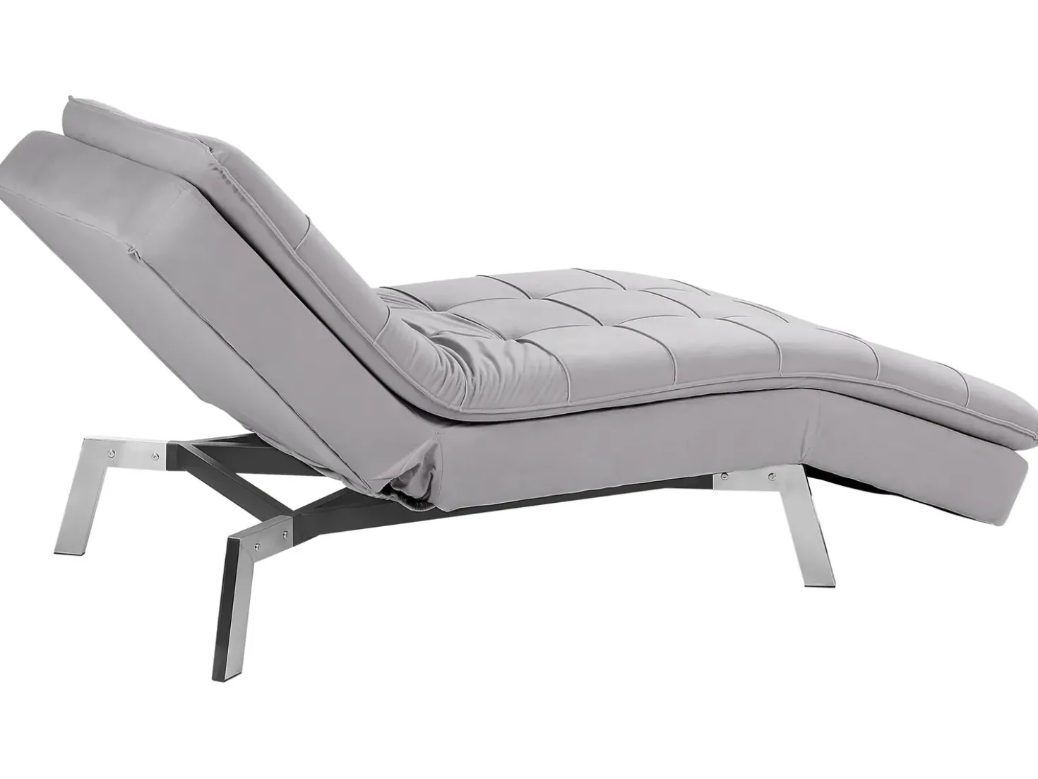 Chaise longue LOIRET Velluto Grigio chiaro