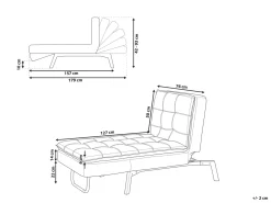Chaise longue LOIRET Velluto Grigio chiaro