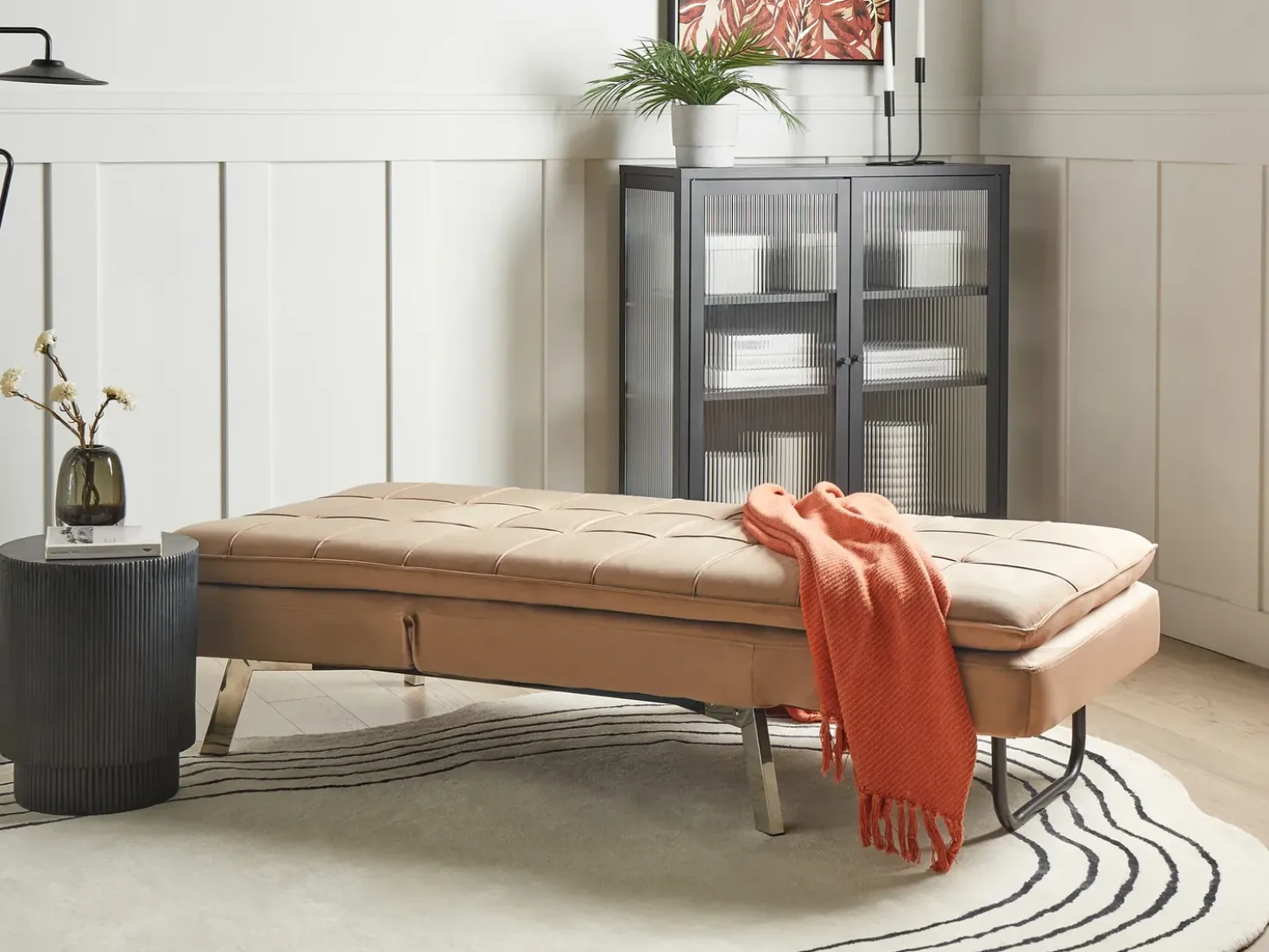 Chaise longue LOIRET Velluto Marrone chiaro