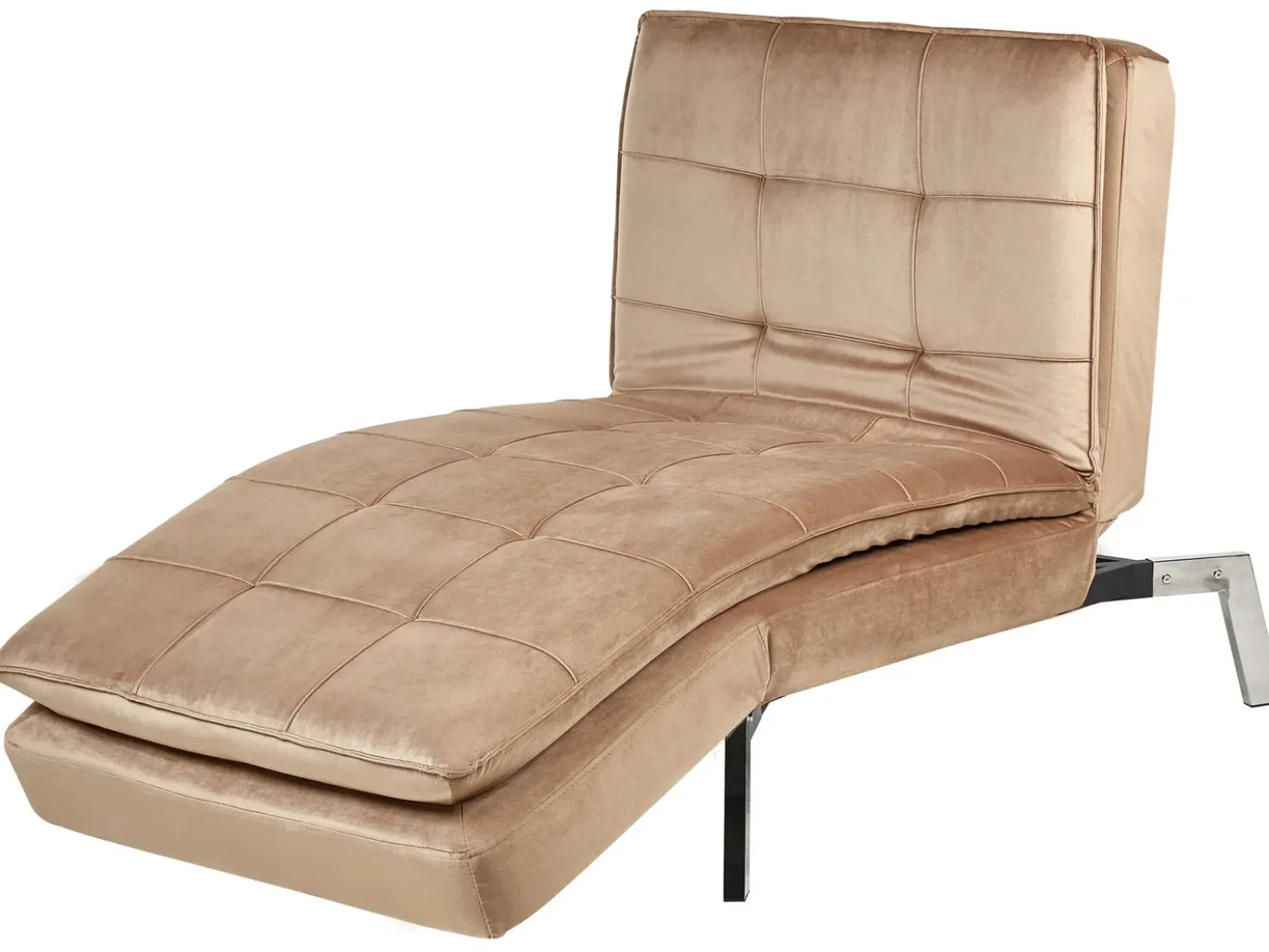 Chaise longue LOIRET Velluto Marrone chiaro