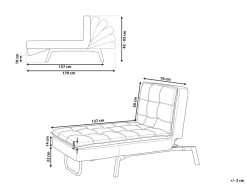 Chaise longue LOIRET Velluto Marrone chiaro