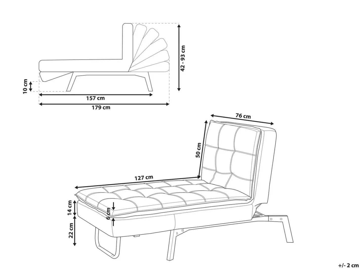 Chaise longue LOIRET Velluto Marrone chiaro
