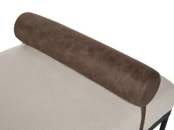 Chaise longue MALMOS Lino sintetico Pelle sintetica Marrone scuro