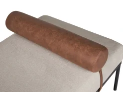 Chaise longue MALMOS Lino sintetico Pelle sintetica Marrone
