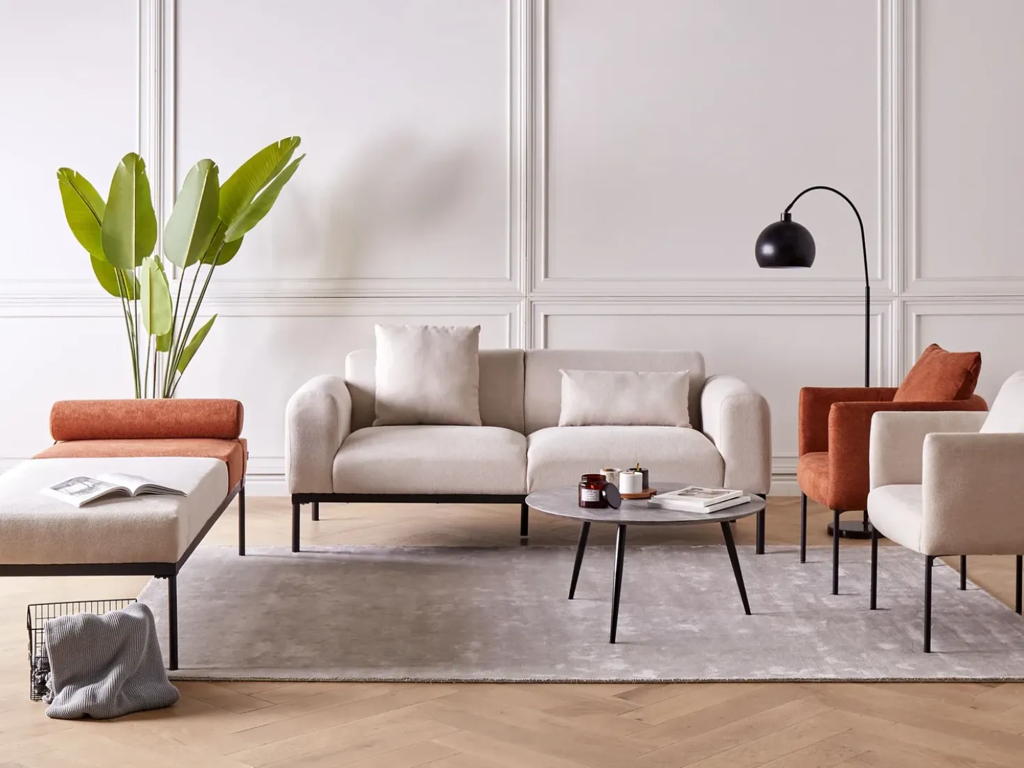 Chaise longue MALMOS Lino sintetico Marrone dorato