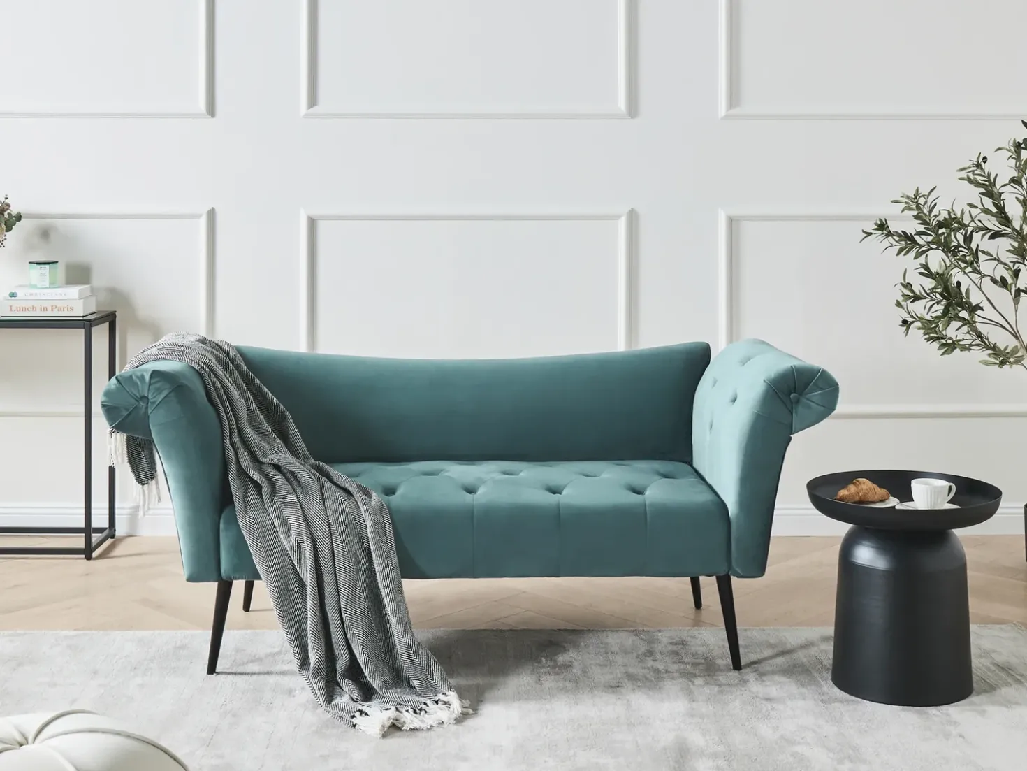 Chaise longue NANTILLY Velluto Foglia di tè