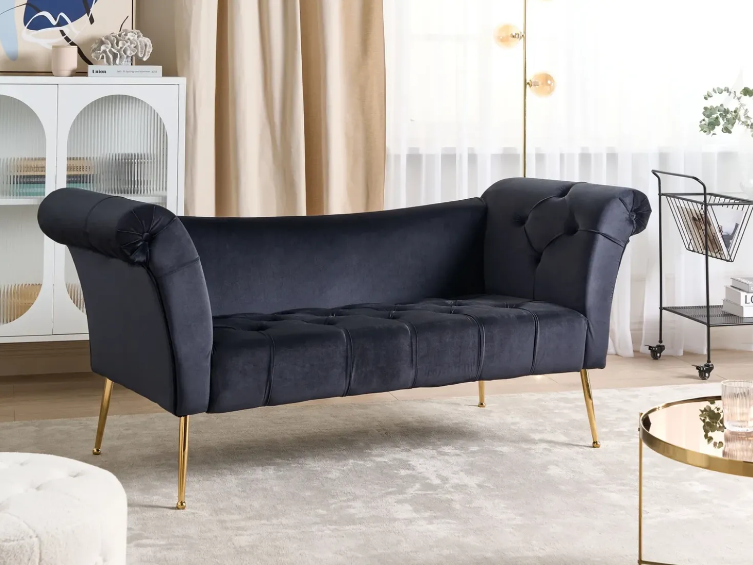 Chaise longue NANTILLY Velluto Nero