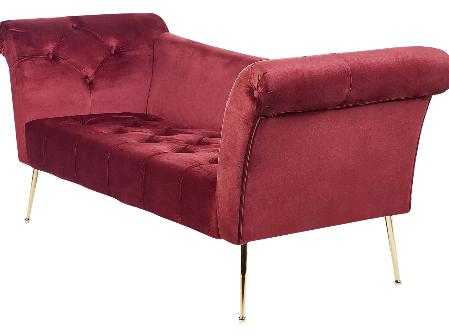 Chaise longue NANTILLY Velluto Rosso scuro