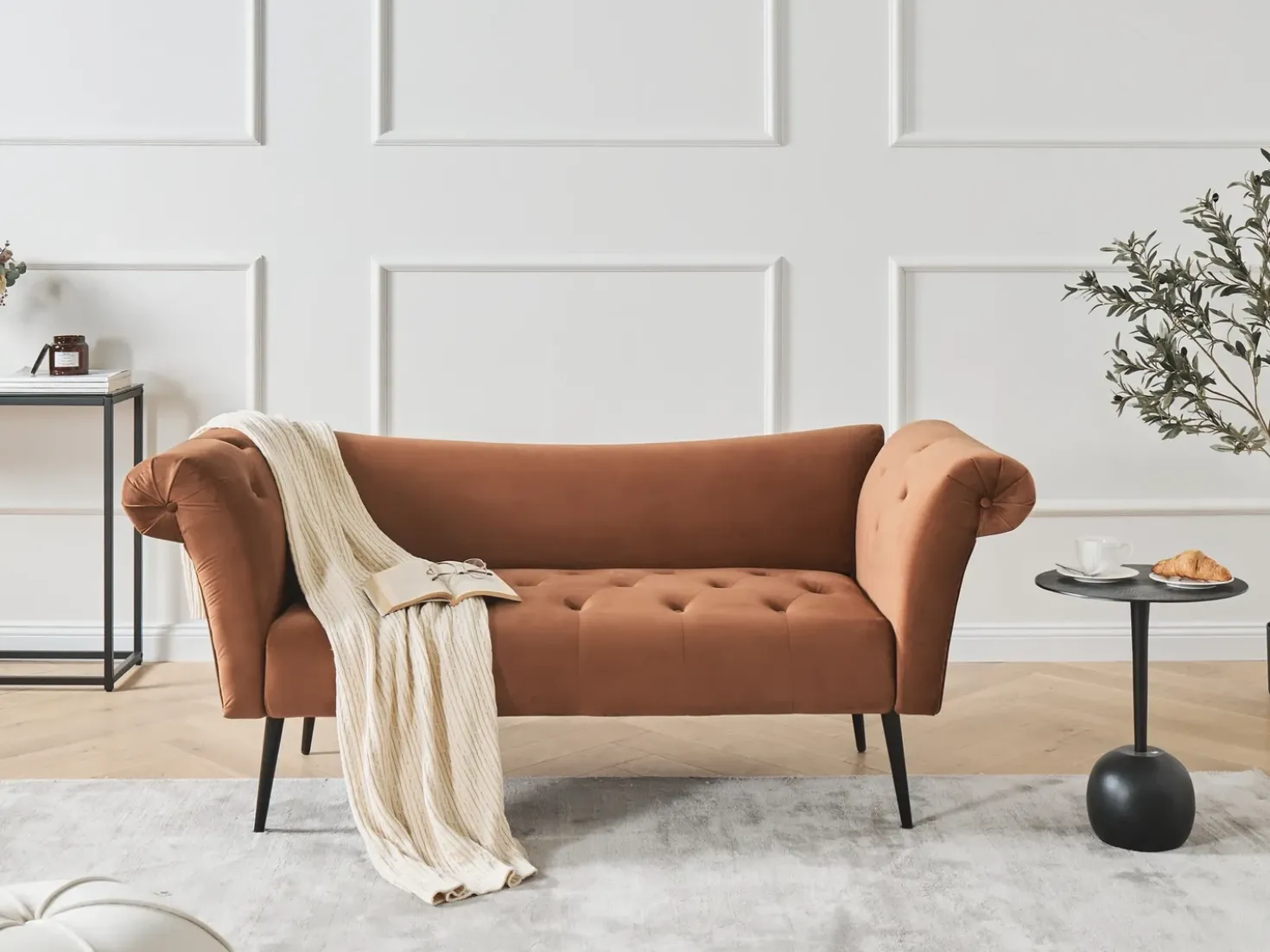Chaise longue NANTILLY Velluto Marrone dorato