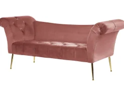 Chaise longue NANTILLY Velluto Rosa