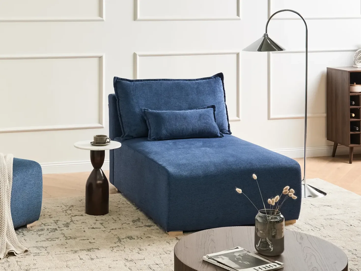Chaise longue NERBO Tessuto Blu