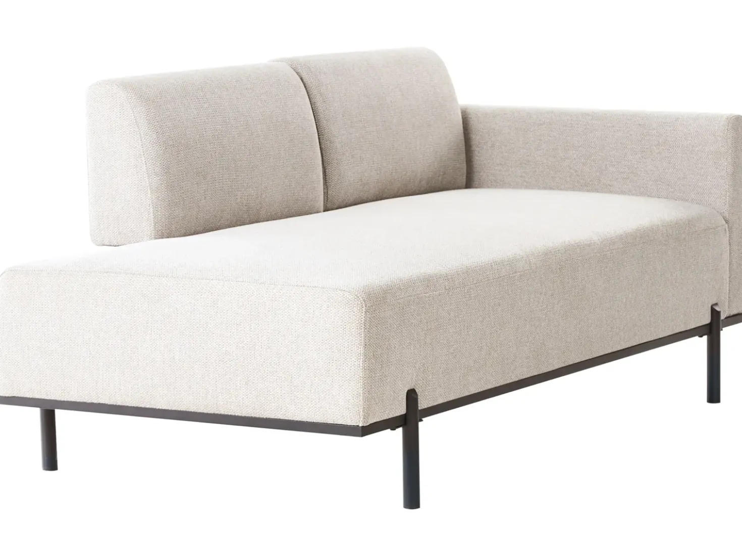 Chaise longue SAVASSE Lino sintetico Beige chiaro