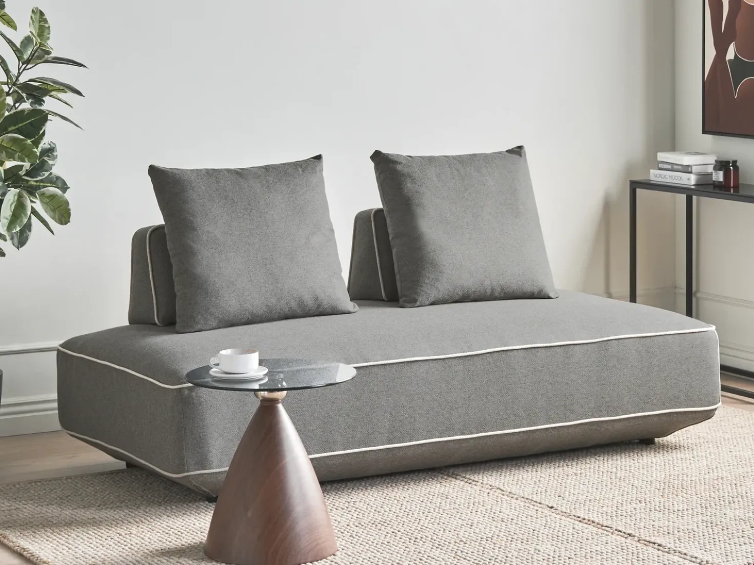 Chaise longue SEILLANS Tessuto Grigio