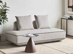 Chaise longue SEILLANS Tessuto Grigio chiaro