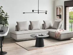 Chaise longue SEILLANS Tessuto Grigio chiaro