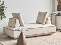 Chaise longue SEILLANS Tessuto Beige chiaro