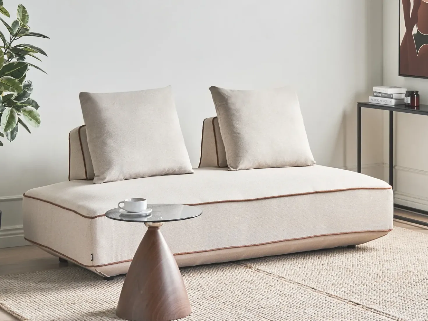 Chaise longue SEILLANS Tessuto Beige chiaro