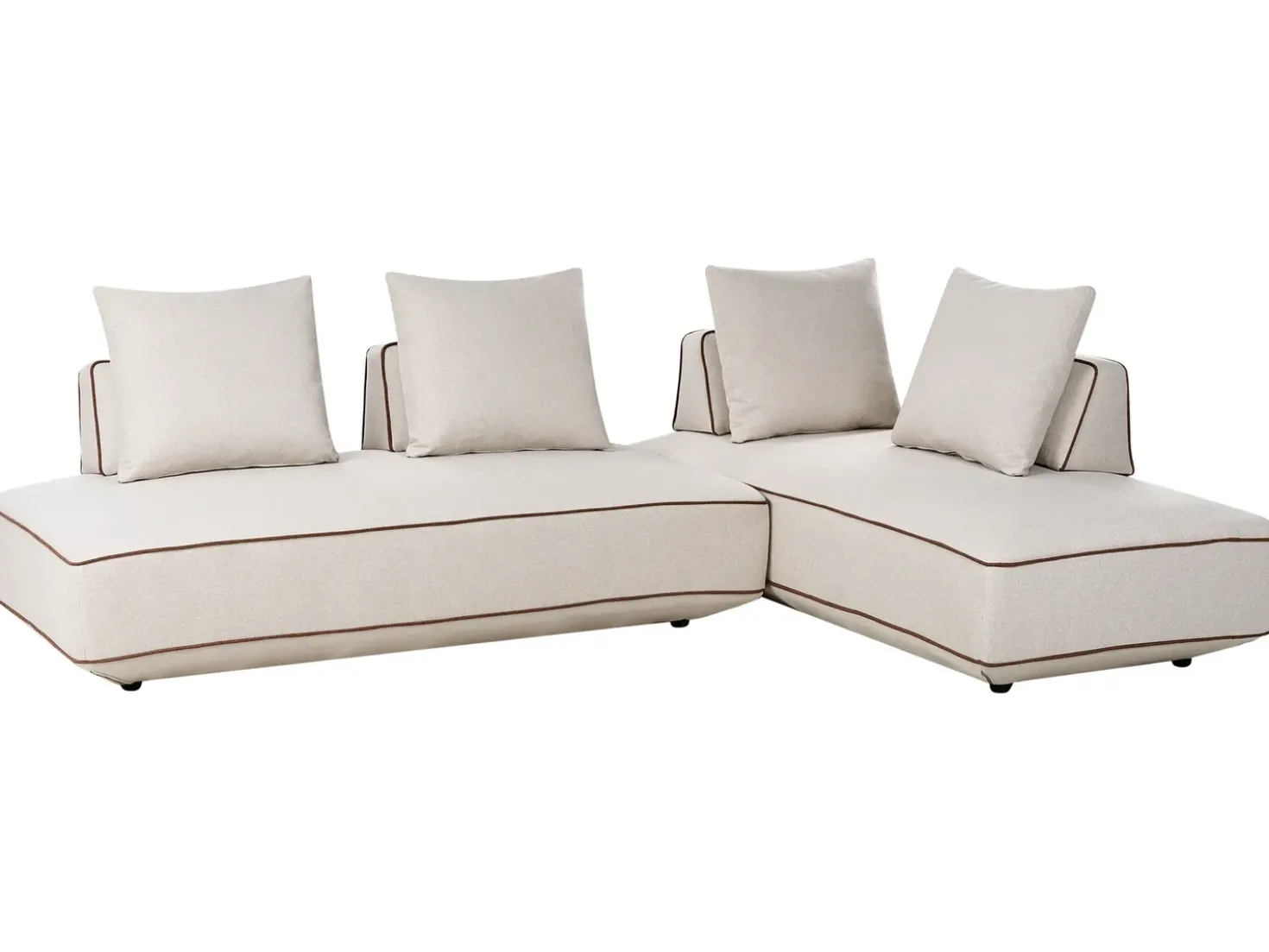 Chaise longue SEILLANS Tessuto Beige chiaro