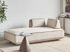 Chaise longue SEILLANS Tessuto Beige chiaro