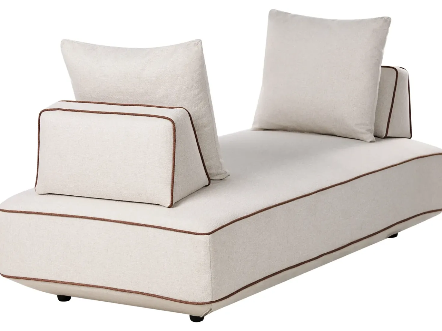Chaise longue SEILLANS Tessuto Beige chiaro