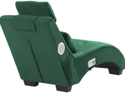 Chaise longue SIMORRE Velluto Verde smeraldo con altoparlante Bluetooth integrato