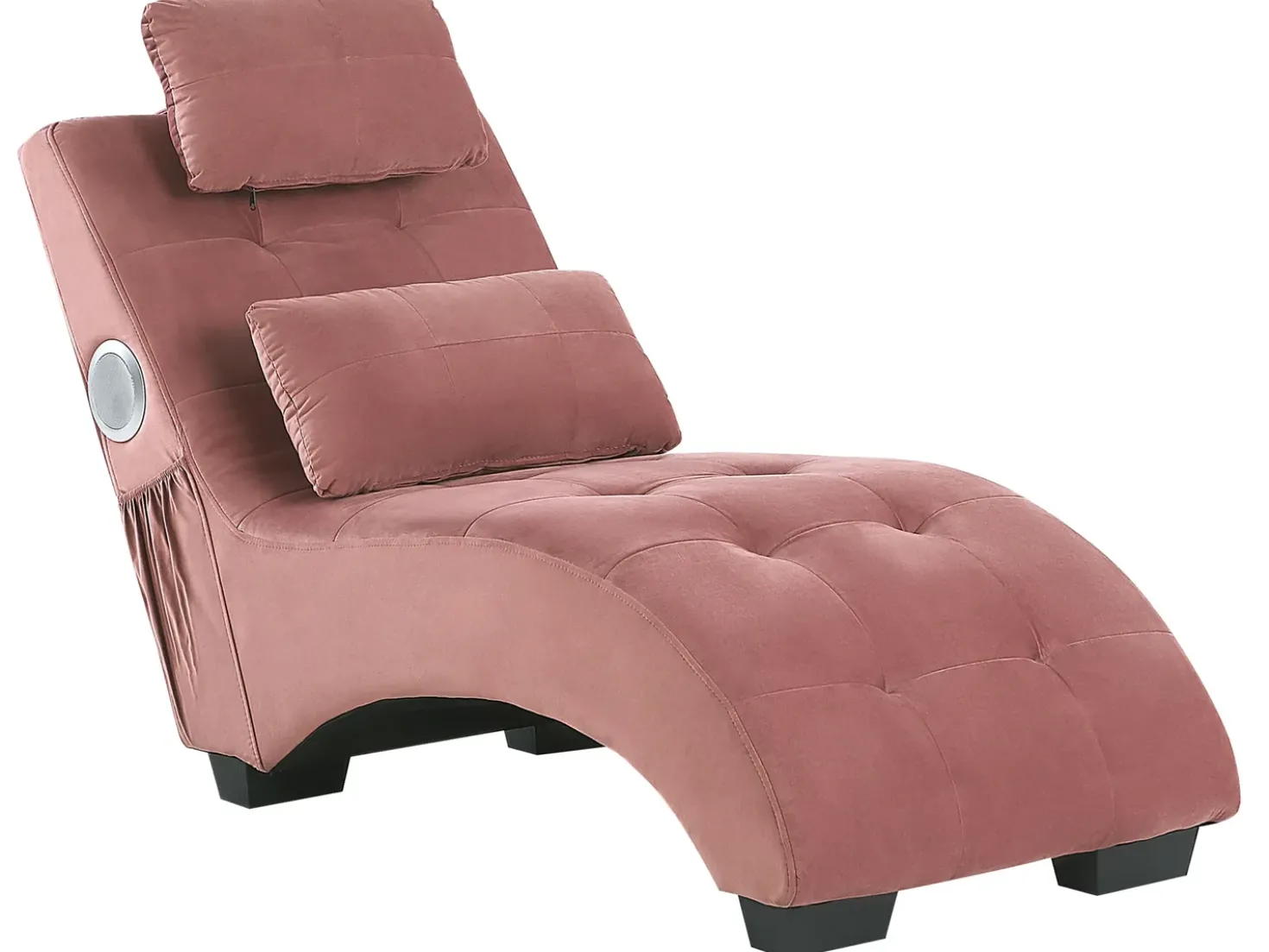 Chaise longue SIMORRE Velluto Rosa pastello con altoparlante Bluetooth integrato