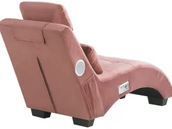 Chaise longue SIMORRE Velluto Rosa pastello con altoparlante Bluetooth integrato