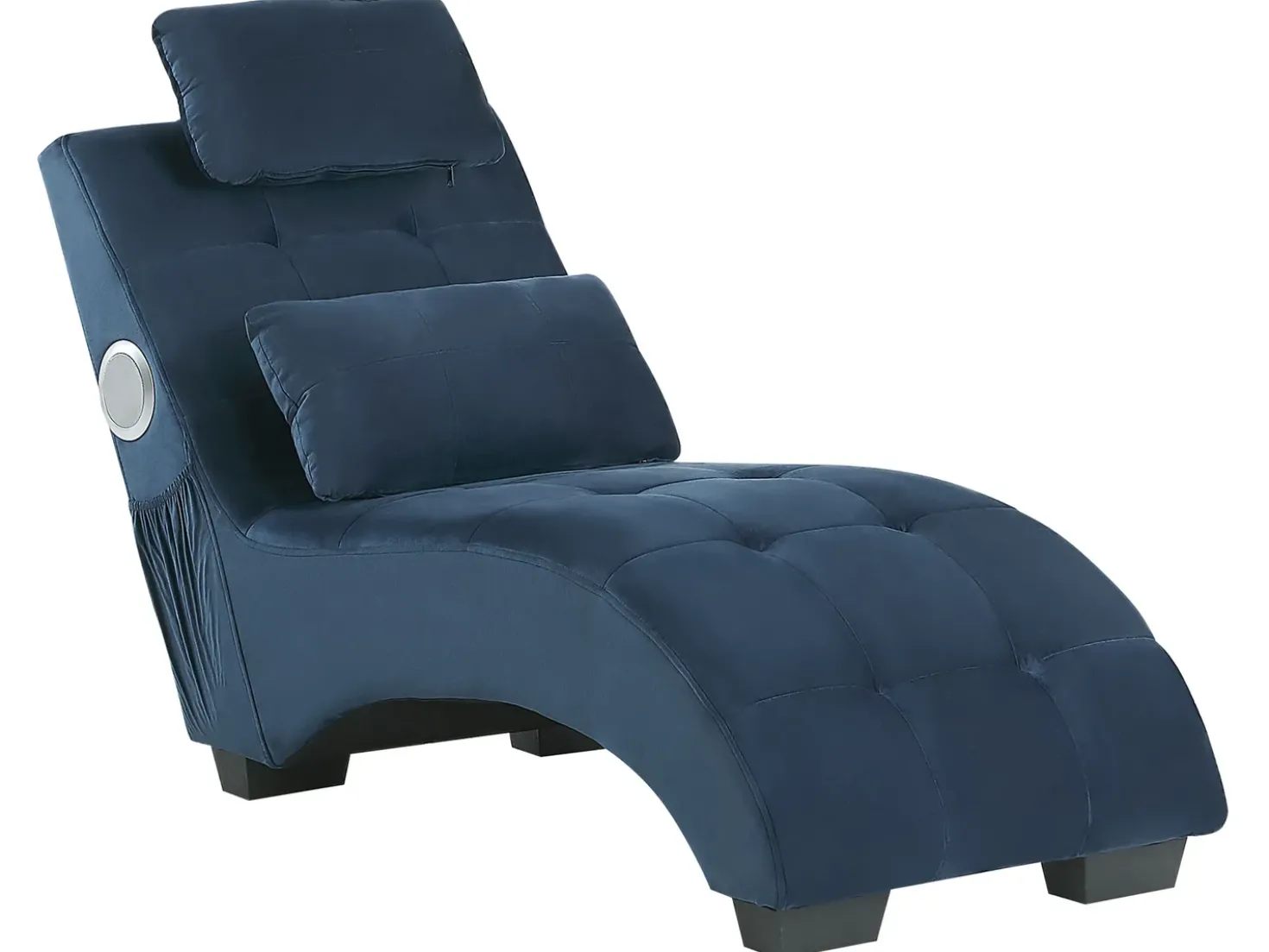 Chaise longue SIMORRE Velluto Blu scuro con altoparlante Bluetooth integrato