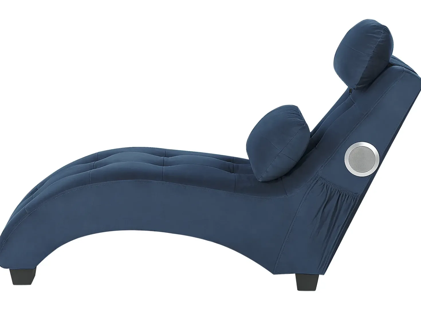 Chaise longue SIMORRE Velluto Blu scuro con altoparlante Bluetooth integrato
