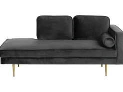 Chaise longue versione destra MIRAMAS Velluto Nero