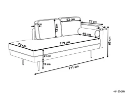 Chaise longue versione destra MIRAMAS Velluto Nero