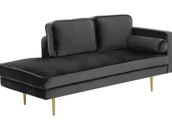 Chaise longue versione destra MIRAMAS Velluto Nero
