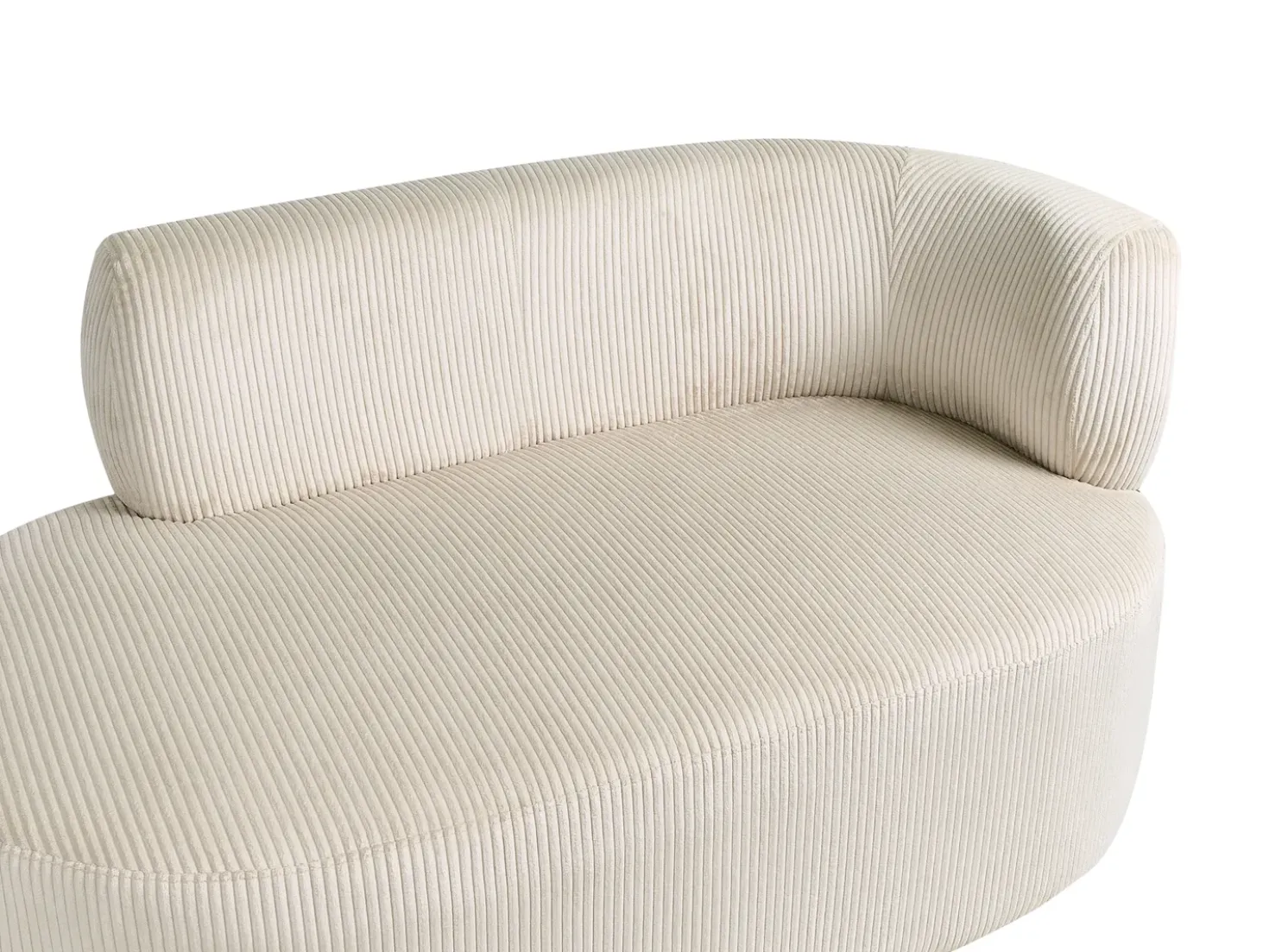 Chaise longue versione destra VANVEY Velluto a coste Beige chiaro