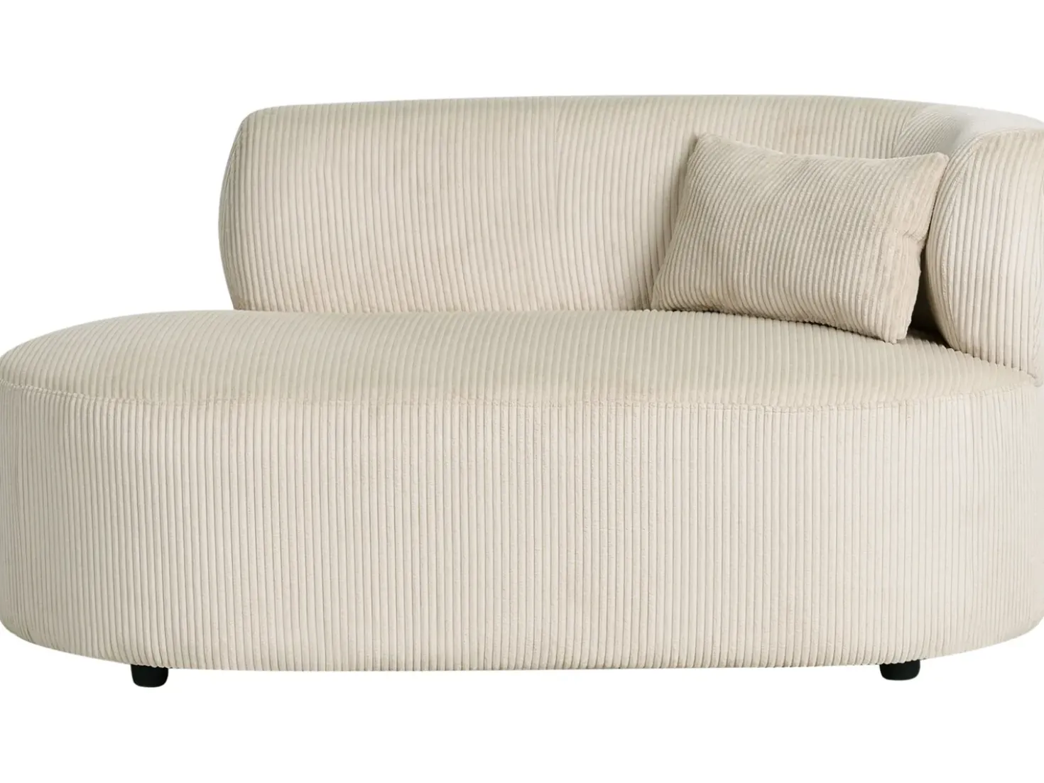 Chaise longue versione destra VANVEY Velluto a coste Beige chiaro